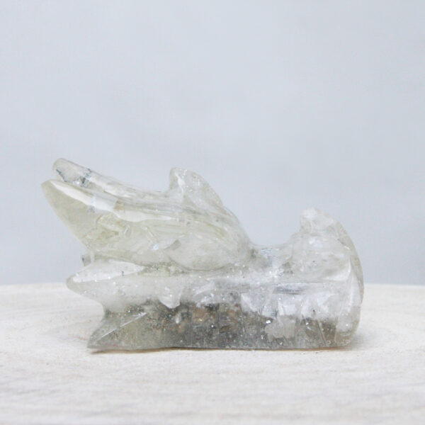 Orgonite drakenschedel met Bergkristal 21