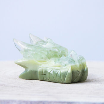 Krachtige Orgonite drakenschedel met Groene fluoriet, Seleniet en Bergkristal PD0045 - Afbeelding 2
