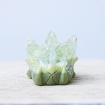 Krachtige Orgonite drakenschedel met Groene fluoriet, Seleniet en Bergkristal PD0045 - Afbeelding 5