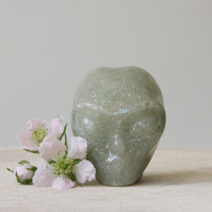 Orgonite Star-Being schedel met Aquamarijn