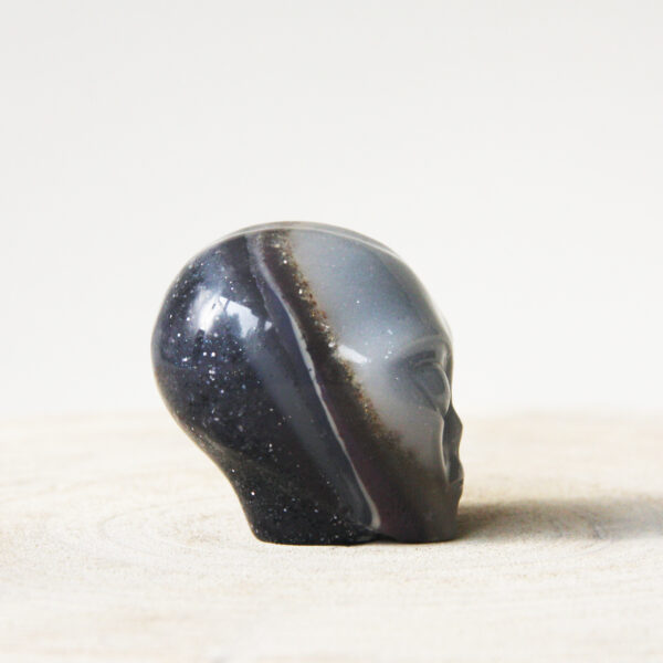 Orgonite Star-Being schedel met Amethist en Seleniet 2 - Afbeelding 5