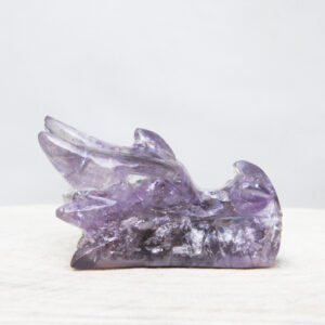 Orgonite drakenschedel met Amethist en Bergkristal 11