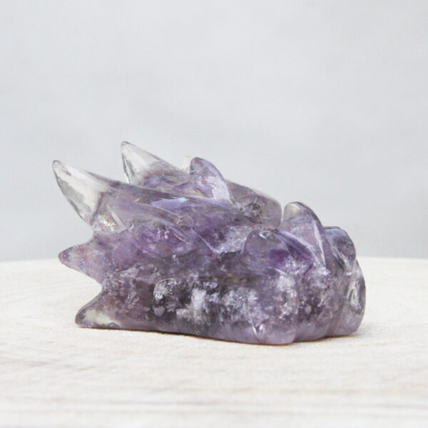 Orgonite drakenschedel met Amethist en Bergkristal 11 - Afbeelding 2