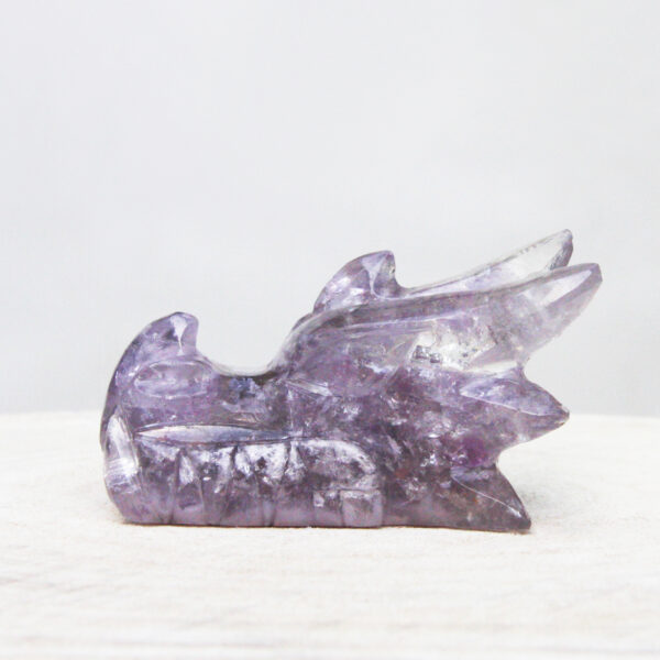 Orgonite drakenschedel met Amethist en Bergkristal 11 - Afbeelding 5