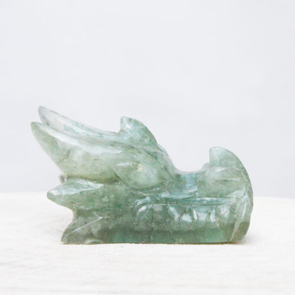Orgonite drakenschedel met Aquamarijn en Bergkristal 15