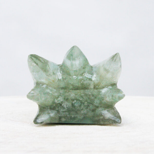 Orgonite drakenschedel met Aquamarijn en Bergkristal 15 - Afbeelding 6