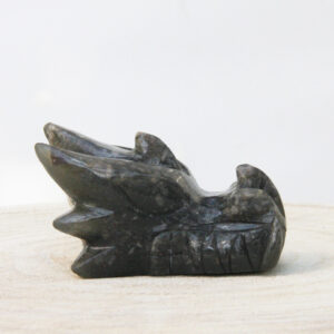 Orgonite drakenschedel met Zwarte Maansteen en Bergkristal 41