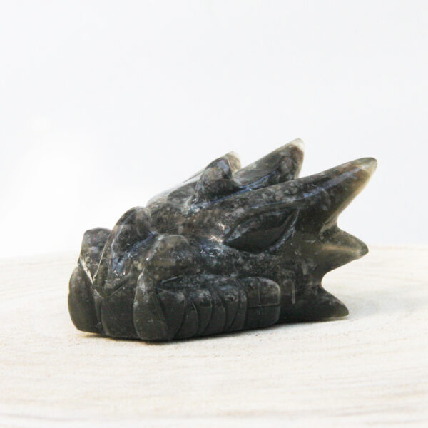 Orgonite drakenschedel met Zwarte Maansteen en Bergkristal 42 - Afbeelding 4