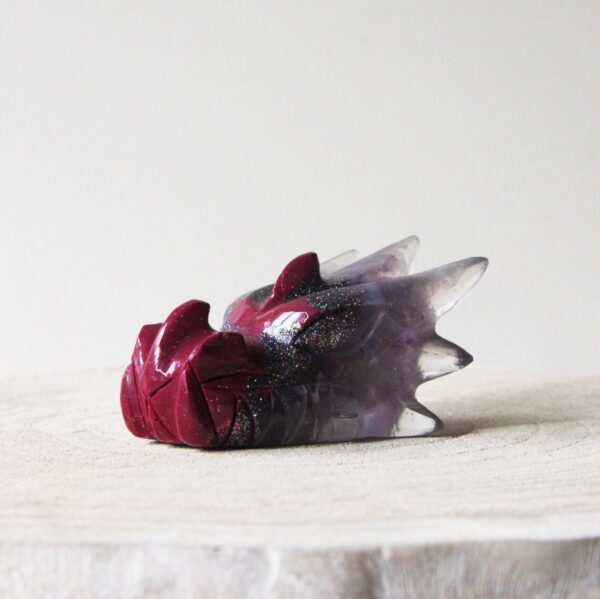 Orgonite drakenschedel met Amethist en Lepidoliet 50 - Afbeelding 4
