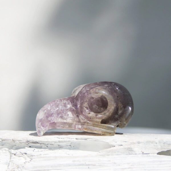 Orgonite uilen schedel met Amethist en Seleniet - Afbeelding 2